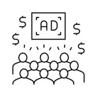 ad exchange line icon vector illustration