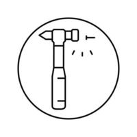 hammer nail assembly furniture line icon vector illustration