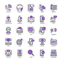 contáctenos paquete de iconos para el diseño de su sitio web, logotipo, aplicación e interfaz de usuario. contáctenos icono de diseño mixto. ilustración de gráficos vectoriales y trazo editable. vector