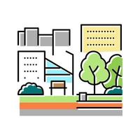 ilustración de vector de icono de color de parque urbano