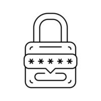 password padlock line icon vector illustration