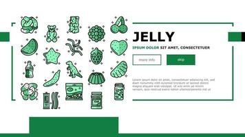 jelly candy gummy bear fruit gum landing header vector