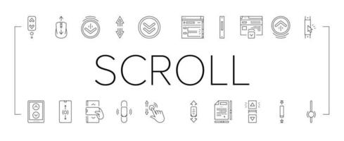 Scroll Computer Mouse Cursor Icons Set Vector