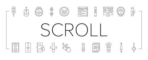 Scroll Computer Mouse Cursor Icons Set Vector