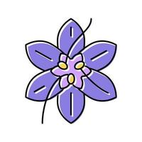Ilustración de vector de icono de color de capullo de flor de azafrán