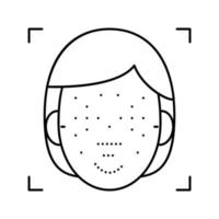 facial points for face id technology line icon vector illustration