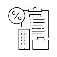 ilustración de vector de icono de línea de préstamo de negocio propio abierto