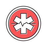 ambulancia de emergencia hospital signo color icono vector ilustración