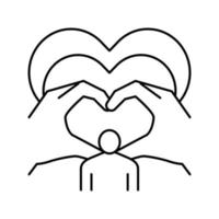 amor niño adopción línea icono vector ilustración