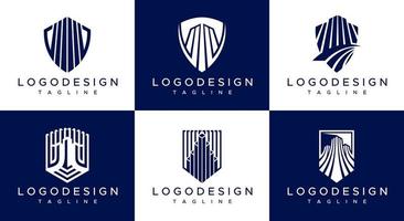 colección de plantilla de logotipo de construcción de ciudad moderna. marca de logotipo de rascacielos de propiedad vector