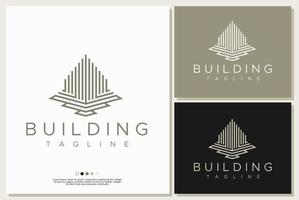 Line property logo design branding. Modern building logo template. vector