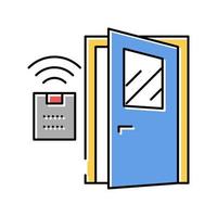 access system smart home, remote open door color icon vector illustration