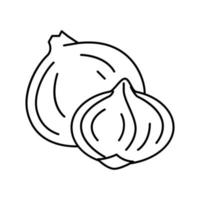 purple onion line icon vector illustration