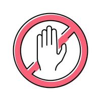 do not touch crossed out sign color icon vector color illustration