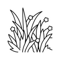 hierba primavera línea icono vector ilustración