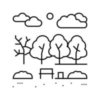 autumn park line icon vector illustration