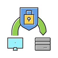 protective file transfer color icon vector illustration