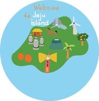 bienvenido a la ilustración de la isla de jeju vector