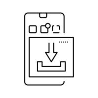 descargar la aplicación de teléfono móvil ugc línea icono vector ilustración