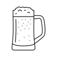 cerveza bebida bebida línea icono vector ilustración