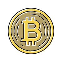 Ilustración de vector de icono de color de criptomoneda bitcoin