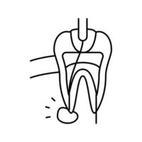 root canal treatment line icon vector illustration