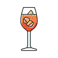 Ilustración de vector de icono de color de bebida de copa de cóctel spritz