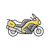 Ilustración de vector de icono de color de motocicleta de turismo deportivo