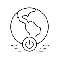 ilustración de vector de icono de línea de ahorro de energía mundial