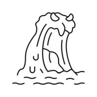 water monster line icon vector illustration
