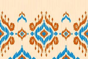 Abstract ethnic ikat background. Geometric seamless pattern in tribal. Fabric Indian style. vector