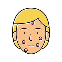 face acne color icon vector color illustration