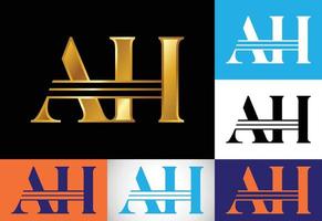 vector de diseño de logotipo de letra inicial ah. símbolo del alfabeto gráfico para la identidad empresarial corporativa