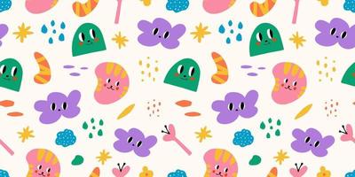 Abstract characters seamless pattern vector