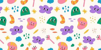 Abstract characters seamless pattern vector