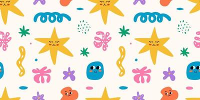 Abstract characters seamless pattern vector