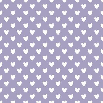 Fabric pattern. Arranged white hearts on a pastel purple background. Seamless love heart design vector background. Seamless pattern on Valentine's day. The seamless texture with hart.