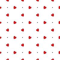 Small red heart with small dots fabric pattern. Seamless love heart design vector background. Seamless pattern on Valentine's day. The seamless texture with hart.