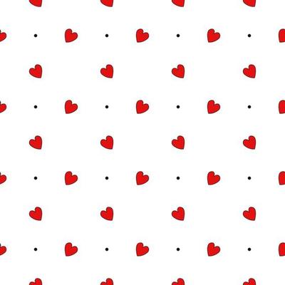 Small red heart with small dots fabric pattern. Seamless love heart design vector background. Seamless pattern on Valentine's day. The seamless texture with hart.
