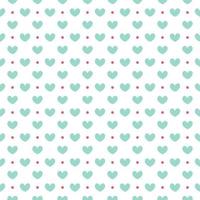 Fabric pattern. Blue hearts are interspersed with pink polka dots. on a white backgroundSeamless love heart design vector background. Seamless pattern on Valentine's day. The seamless texture.