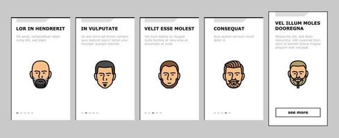 barba estilo de pelo cara masculina iconos de incorporación conjunto vector