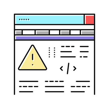 fixing program errors color icon vector illustration