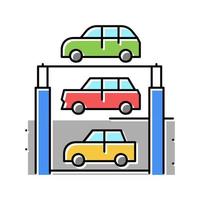 lift multilevel equipment parking color icon vector illustration