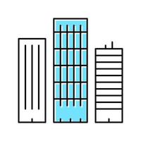 skyscraper buildings color icon vector illustration