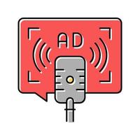 advertising on radio color icon vector illustration