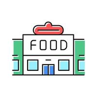 tienda de alimentos edificio color icono vector ilustración