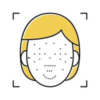 facial points for face id technology color icon vector illustration