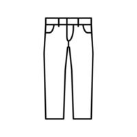 Ilustración de vector de icono de línea de pantalones de mezclilla masculinos