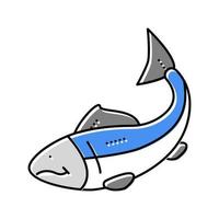 pescado, marisco, color, icono, vector, ilustración vector