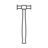 Ilustración de vector de icono de línea de herramienta de martillo de aplanado